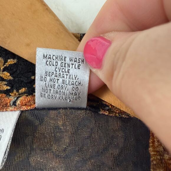 Chico's Women Floral Jacket Size 2 (US Large/12) Dark Romantic Fall Fairy Grunge - Picture 5 of 5